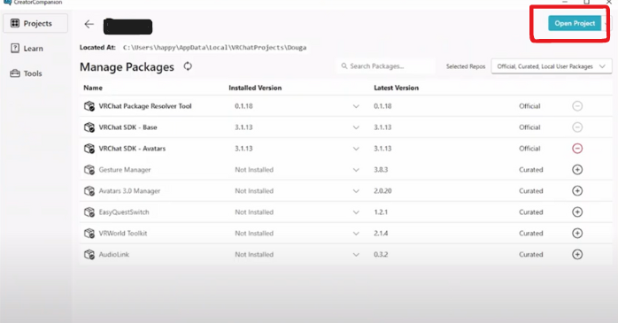 STEP4. Unityプロジェクトの準備