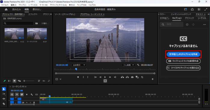 テロップの文字起こしを行う