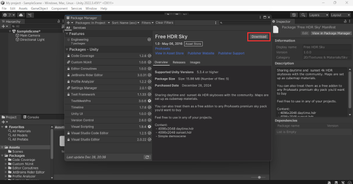 「Download」ボタンをクリックする