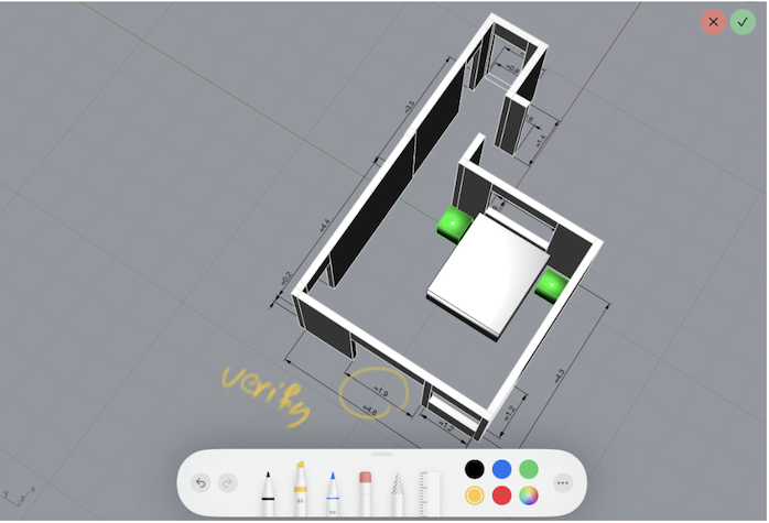⑤モデルにマークアップや書き込みを行う