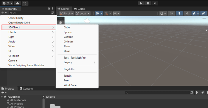 「3D Object」から好きな形のオブジェクトを選択する
