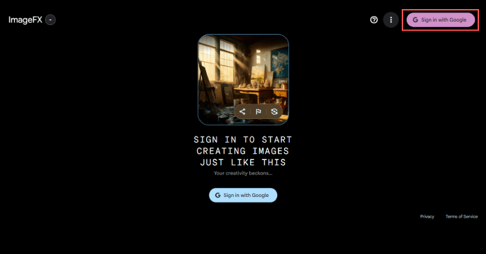 ImageFXにログインする