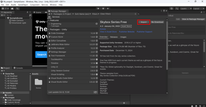 「Import」をする