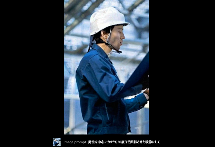 出力された男性の動画