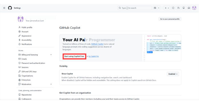 設定画面を開く