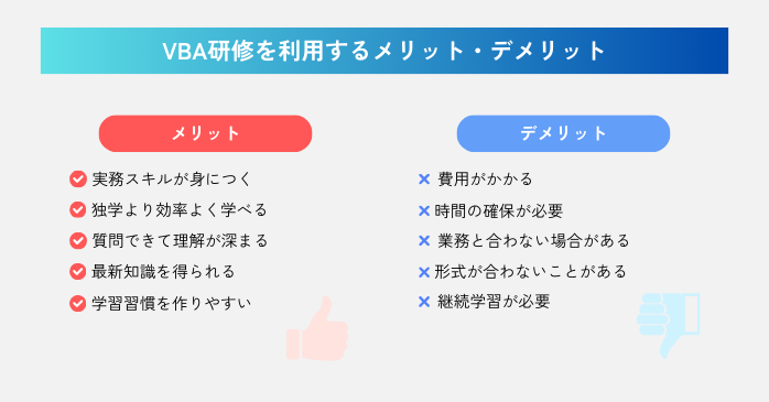 VBA研修を利用するメリット・デメリット